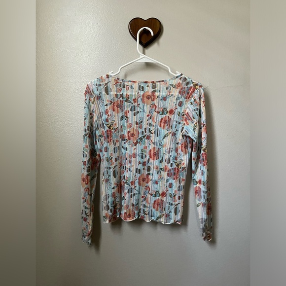 Y2K JJill sheer floral cardigan size xs - Picture 3 of 4